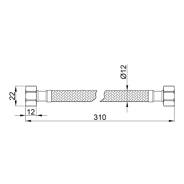 Гнучка підводка для води Thermo Alliance Standart 30 см ГГ SD397W30 - Фото - 2