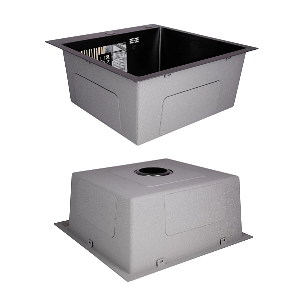 Комплект Lidz Handmade H5050B Мойка для кухни интегрированная BlackPVD в комплекте с дозатором + Lidz K01B Корзина для кухонной мойки - Фото - 4