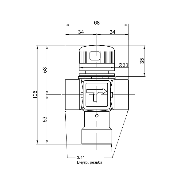 Змішувач термостатичний Icma 3/4" №143 - Фото - 2