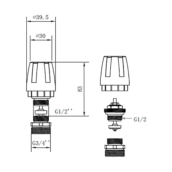 Кран термостатичний SD Forte 1/2"х3/4" для колектора SFE009 - Фото - 2
