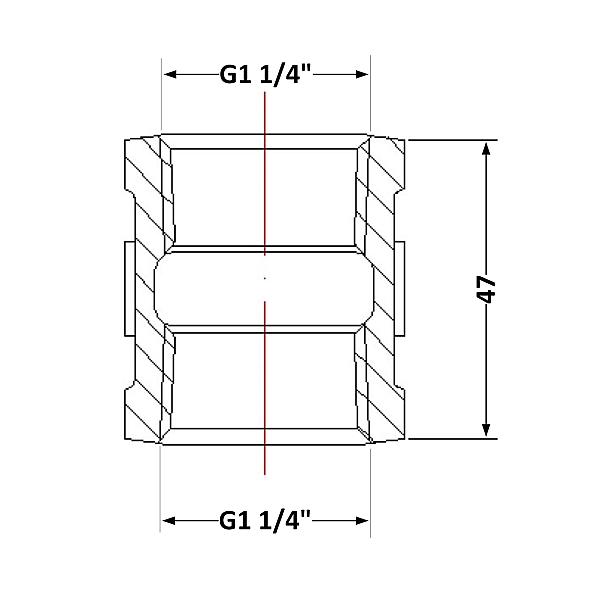 Муфта чавунна 1" 1/4 ВР - Фото - 2