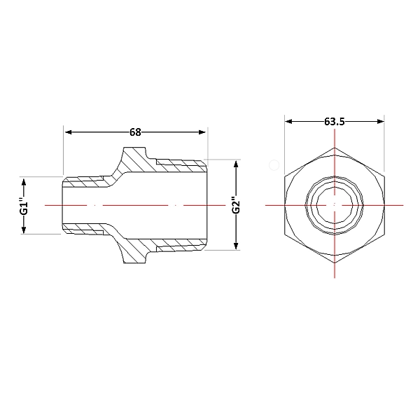 Ніпель чавунний 2"х1" ЗР - Фото - 2