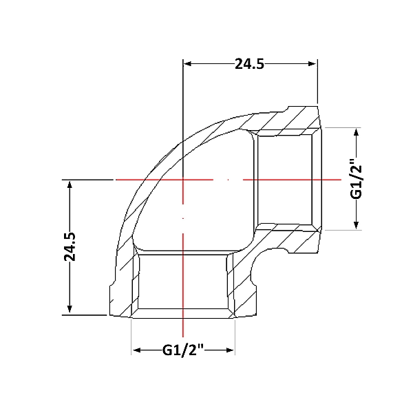 Кут чавунний 1/2" ВР - Фото - 2