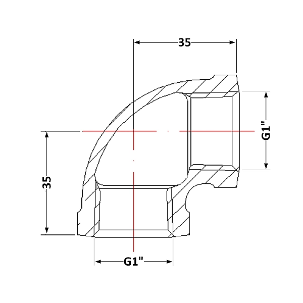 Кут чавунний 1" ВР - Фото - 2