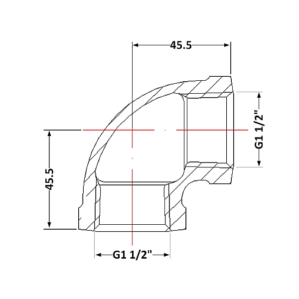 Кут чавунний 1" 1/2 ВР - Фото - 2