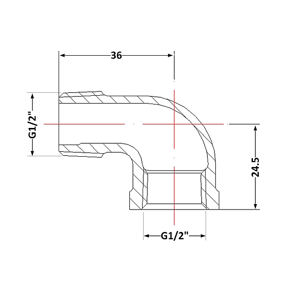 Кут чавунний 1/2" ЗР - Фото - 2