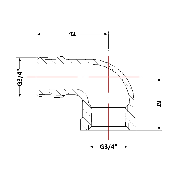 Кут чавунний 3/4" ЗР - Фото - 2