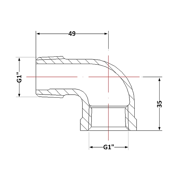 Кут чавунний 1" ЗР - Фото - 2