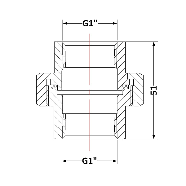 Згін "Американка" чавунний 1" ВР - Фото - 2