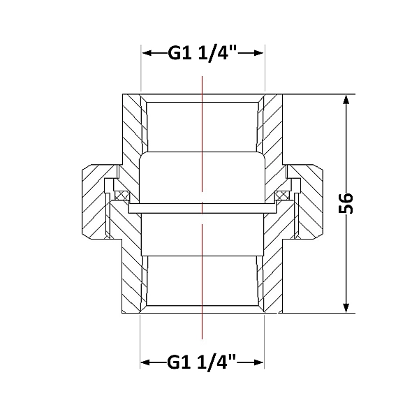 Згін "Американка" чавунний 1" 1/4 ВР - Фото - 2