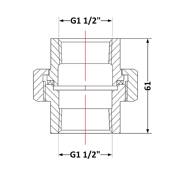 Згін "Американка" чавунний 1" 1/2 ВР - Фото - 2