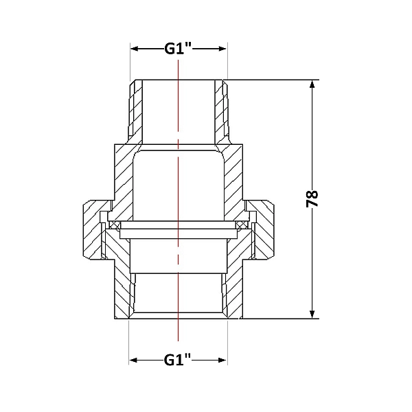 Згін "Американка" чавунний 1" ЗР - Фото - 2
