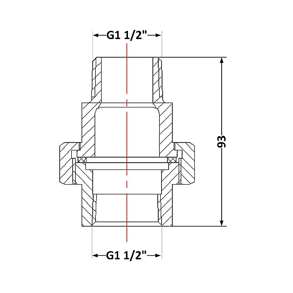 Згін "Американка" чавунний 1" 1/2 ЗР - Фото - 2