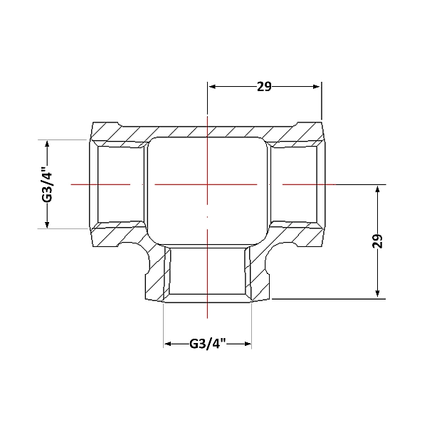 Трійник чавунний 3/4" ВР - Фото - 2