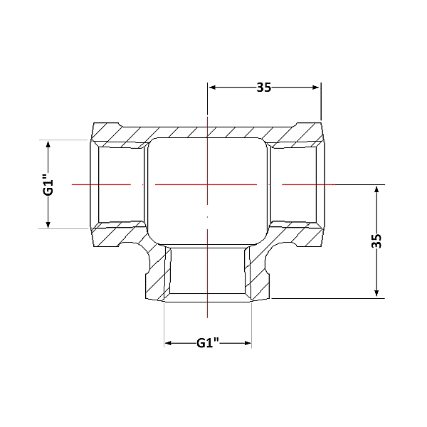 Трійник чавунний 1" ВР - Фото - 2