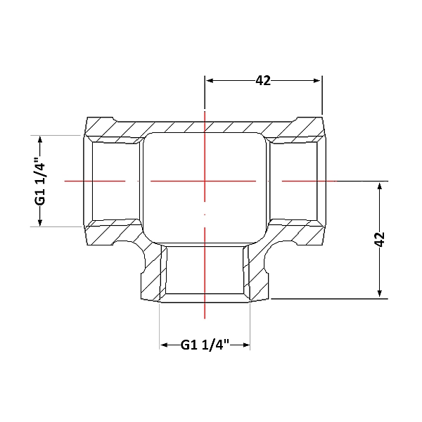 Трійник чавунний 1" 1/4 ВР - Фото - 2