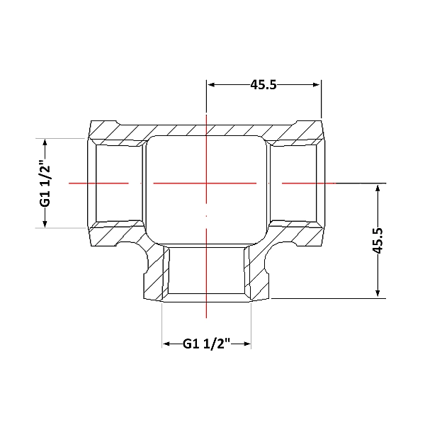 Трійник чавунний 1" 1/2 ВР - Фото - 2