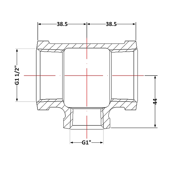 Трійник чавунний 1" 1/2х1"х1" 1/2 ВР - Фото - 2