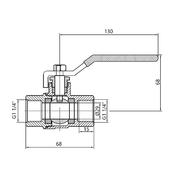 Кран кульовий Thermo Alliance Standart 1" 1/4 ВР для газу (важіль) SD600NG32PN40 - Фото - 2
