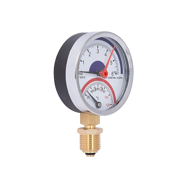 Термоманометр Thermo Alliance Standart 80 мм 1/2", нижнє підмикання SD1726B - Фото - 4