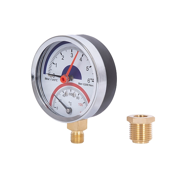 Термоманометр Thermo Alliance Standart 80 мм 1/2", нижнє підмикання SD1726B - Фото - 7