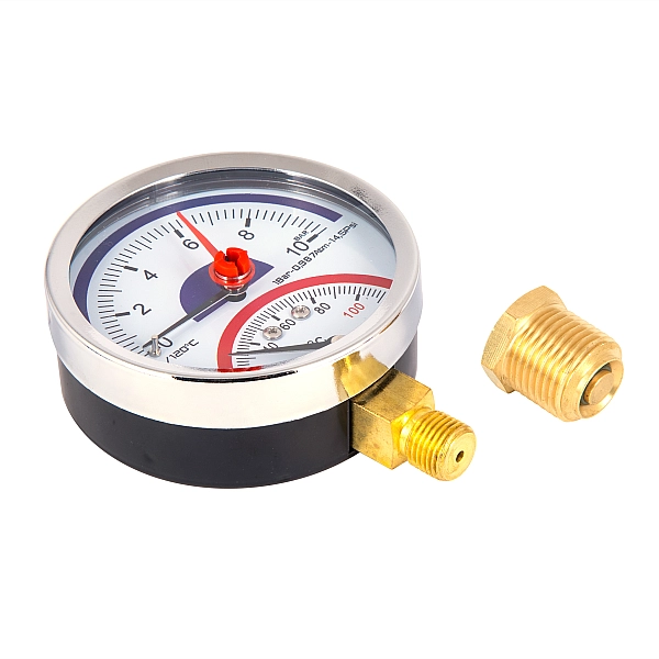 Термоманометр Thermo Alliance Standart 80 мм 1/2", нижнє підмикання SD17210B - Фото - 4