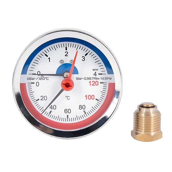 Термоманометр Thermo Alliance Standart 80 мм 1/2", заднє підмикання SD1734B - Фото - 3