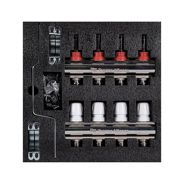 Колектор з витратомірами Thermo Alliance Standart 1" 4 виходи SD235W4 - Фото - 9