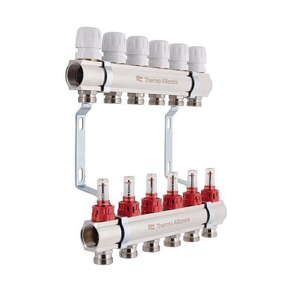 Колектор з витратомірами Thermo Alliance Standart 1" 6 виходів SD235W6 - Фото - 3