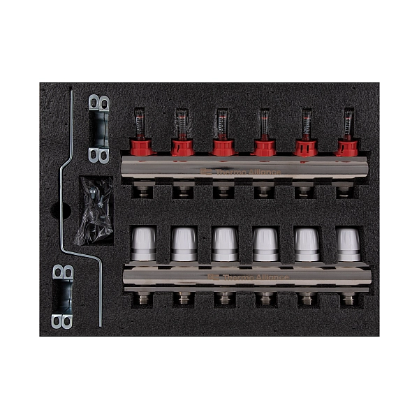 Колектор з витратомірами Thermo Alliance Standart 1" 6 виходів SD235W6 - Фото - 10