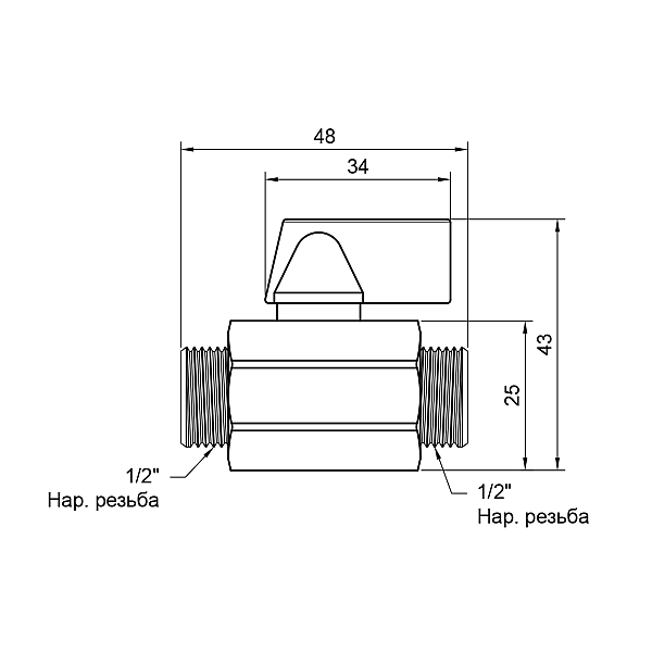 Кран кульовий Thermo Alliance Standart "Mini" 1/2" ЗР SD189W15 - Фото - 2