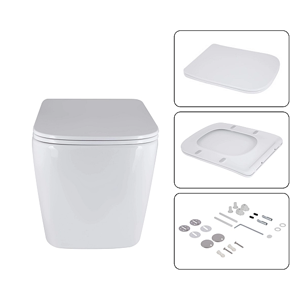 Готове рішення Qtap для ванної кімнати: підвісний унітаз Tern Ultra Quiet 525x345x360 + комплект інсталяції Nest 4 в 1 (кругла клавіша Chrome) - Фото - 7