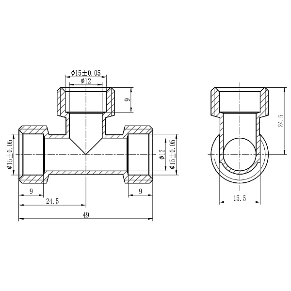 Тройник обтискний Thermo Alliance Forte 16 SF176W161616 - Фото - 2