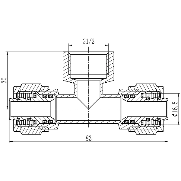 Тройник обтискний Thermo Alliance Forte 16х1/2"х16 ВР SF177W161516 - Фото - 2