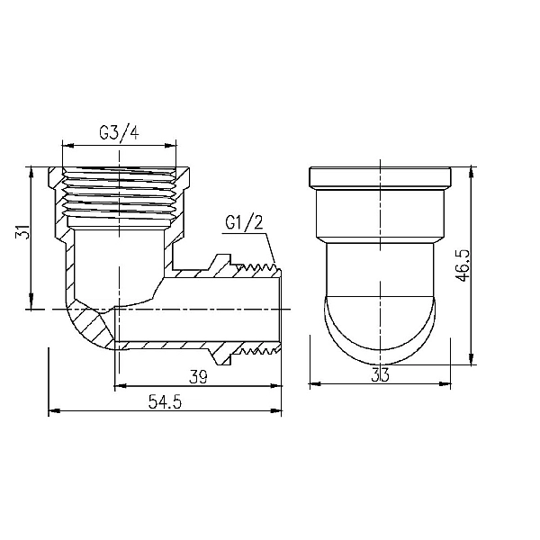 Кут редукційний Thermo Alliance Forte 3/4"х1/2" ВЗ SF3702015 - Фото - 2