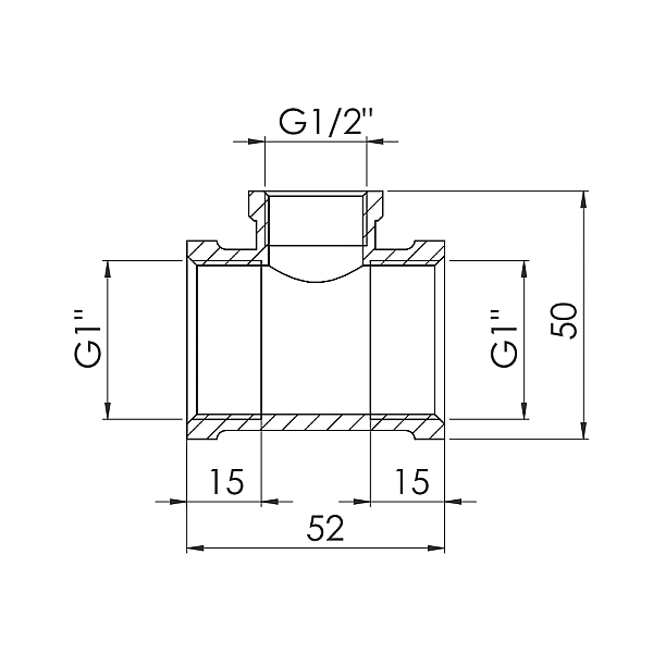 Трійник редукційний Thermo Alliance Forte 1"х1/2"х1" ВВ SF362251525 - Фото - 2