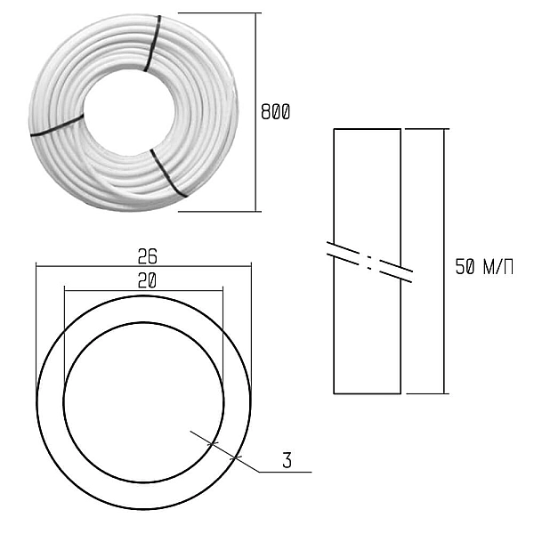 Труба PE-AL-PERT Icma 26х3 мм, 50 м №P199 - Фото - 2