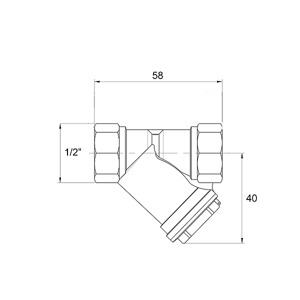 Фильтр косой Icma №50 грубой очистки 1/2" латунный - Фото - 2