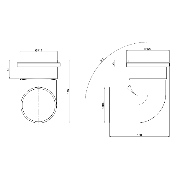 Коліно PPR каналізаційне TA Sewage 110, 90° - Фото - 2
