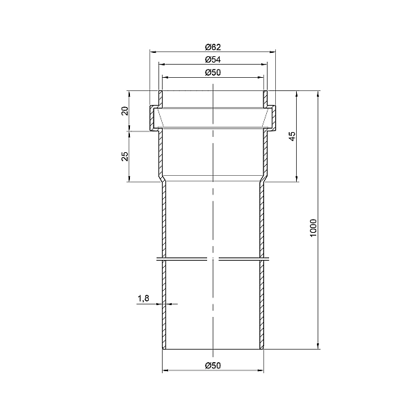 Труба PPR каналізаційна TA Sewage 50х2, 1 м - Фото - 2