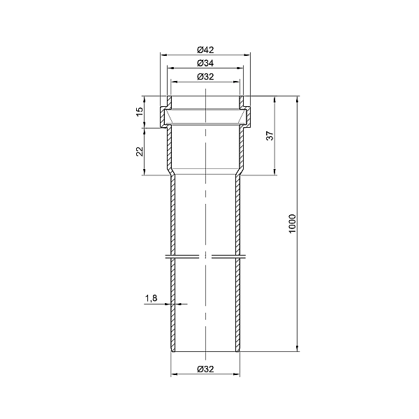 Труба PPR каналізаційна TA Sewage 32х1,8, 1 м - Фото - 2