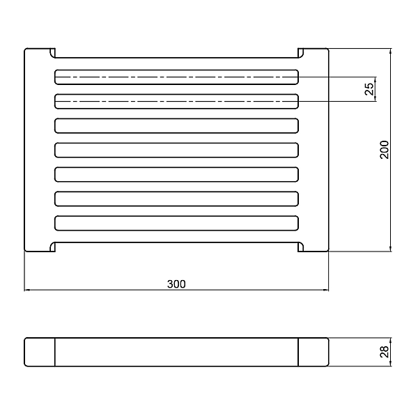 Чавунна колосникова решітка 200х300 - Фото - 2