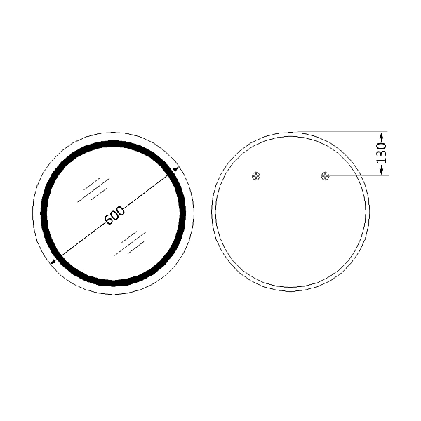 Дзеркало Qtap Taurus R600 з LED-підсвічуванням Touch, з антизапотіванням, з димером, рег. темп. кольору (3000-6500K) QT2478R607 - Фото - 2