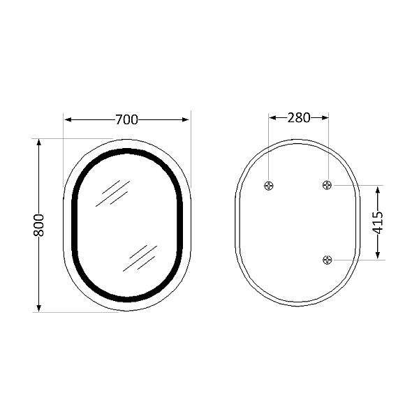 Зеркало Qtap Gemini 800х700 с LED-подсветкой Touch, с антизапотеванием, с диммером, рег. темп. цвета (3000-6500K) Reverse QT2578R8071W - Фото - 2
