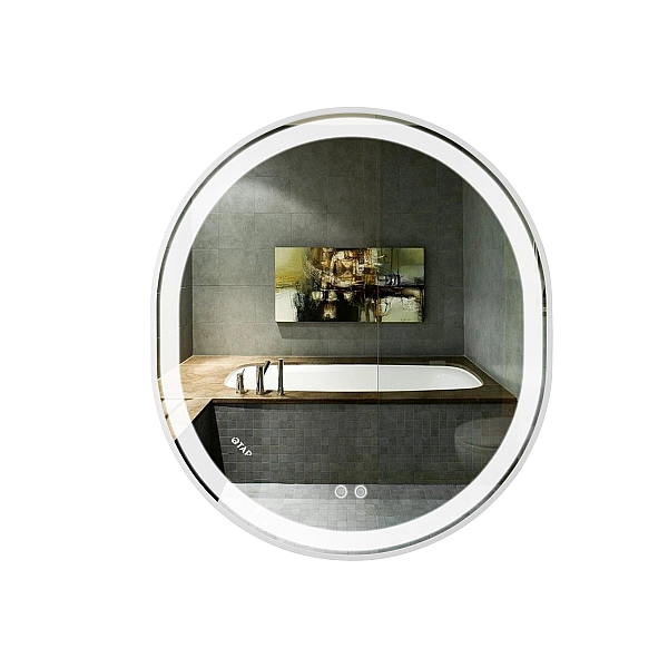 Зеркало Qtap Gemini 800х700 с LED-подсветкой Touch, с антизапотеванием, с диммером, рег. темп. цвета (3000-6500K) Reverse QT2578R8071W