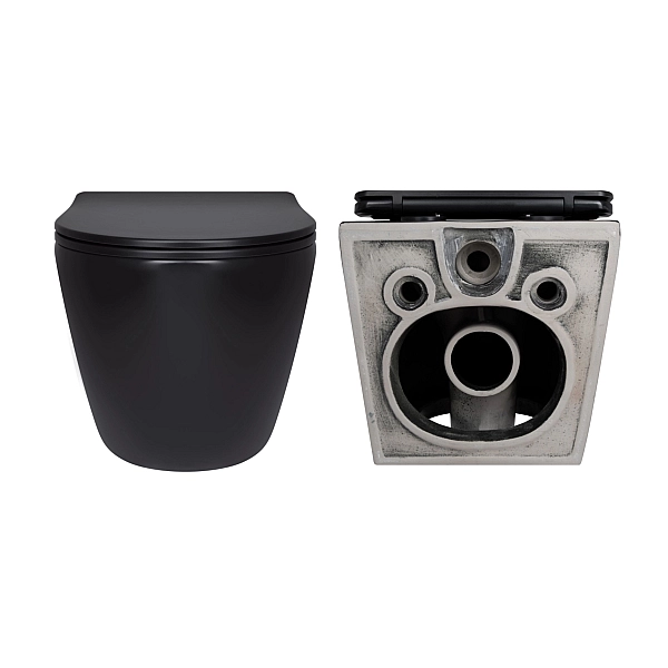 Комплект Qtap Robin Matt Black 2 в 1: унитаз подвесной  Ultra Quiet QT13332381АSMB + биде подвесное QT1355046FMB - Фото - 5