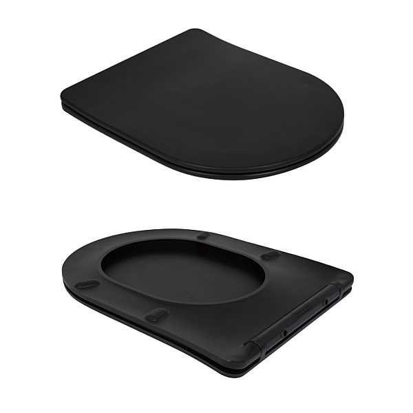 Унитаз напольный Qtap Scorpio Ultra Quiet безободковый с сиденьем Soft-Close MATT BLACK QT14226088AMB - Фото - 8