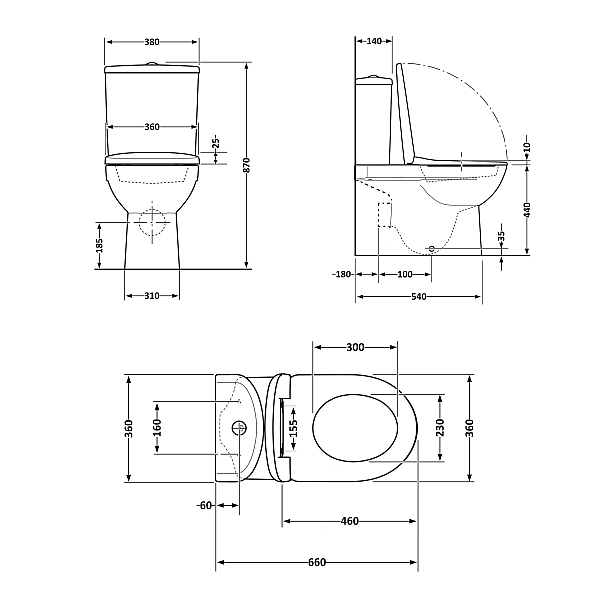 Унітаз підлоговий Qtap Robin Ultra Quiet безобідковий з сидінням Soft-close MATT BLACK QT13226083AMB - Фото - 2