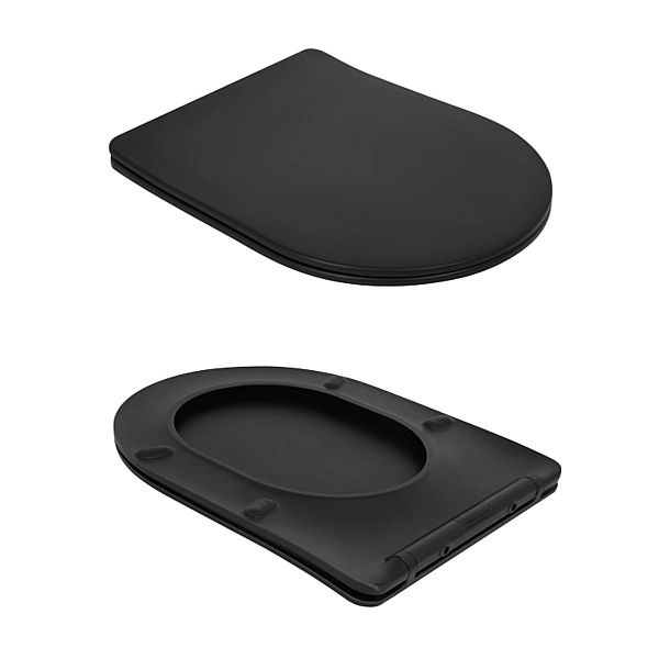 Унітаз підлоговий Qtap Robin Ultra Quiet безобідковий з сидінням Soft-close MATT BLACK QT13226083AMB - Фото - 8