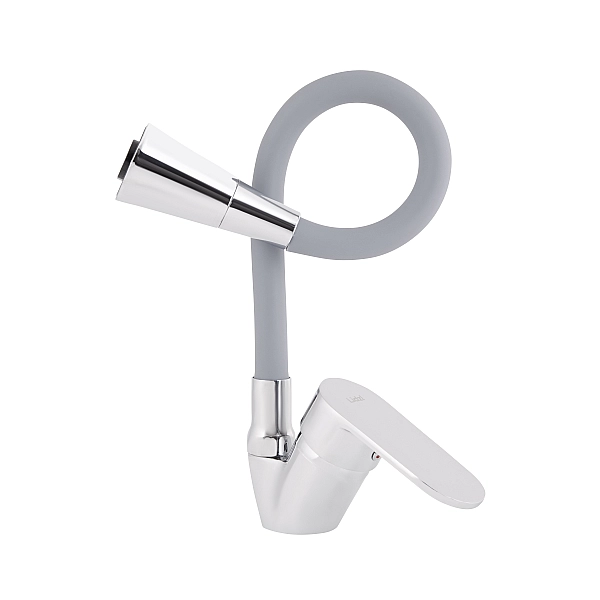 Змішувач для кухні Lidz Tani 008F3 з гнучким виливом (k40) LDTAN008F3GCR39507 Chrome/Grey - Фото - 3